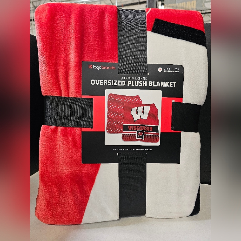 NCAA 60x70 Super Plush Throw Blanket WISCONSIN BADGERS